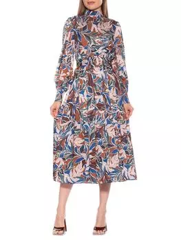 Платье миди с поясом Safiya Alexia Admor, цвет Brown Floral