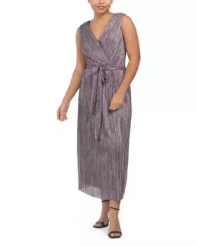 Платье миди с поясом Surplice Anne Klein, цвет Ballet