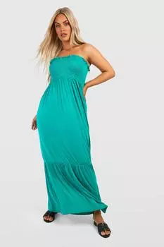 Платье миди с приборками Boohoo, зеленый