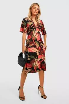 Платье миди с принтом ангел Boohoo, ржавый
