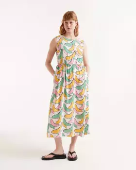 Платье миди с принтом Banana Compaa Fantstica, мультиколор