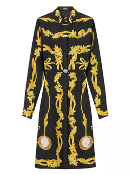Платье миди с принтом «барокко» Versace, черный