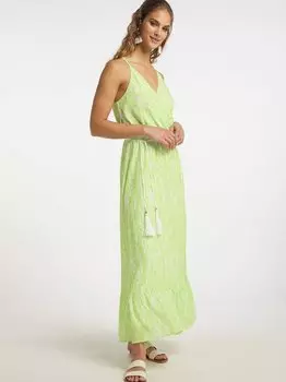 Платье миди с принтом батик Izia, зеленый