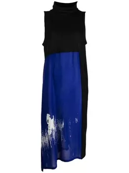 Платье миди с принтом Blurred Pansy Y's, черный