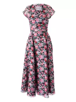Платье миди с принтом Carolina Herrera, розовый