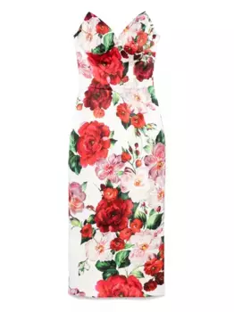Платье миди с принтом DOLCE & GABBANA, белый