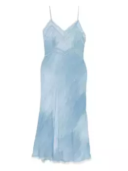 Платье миди с принтом Ermanno Scervino, синий