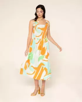 Платье миди с принтом и бретелями Niza, мультиколор