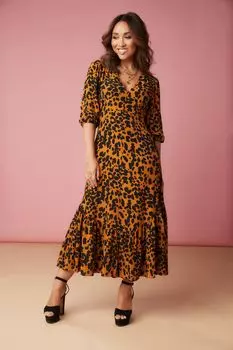 Платье миди с принтом и застежкой на пуговицы Myleene Klass, желтый