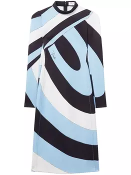 Платье миди с принтом Iride PUCCI, синий