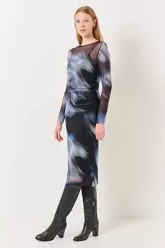 Платье миди с принтом Jimmy Key, черный