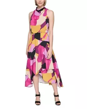 Платье миди с принтом KARL LAGERFELD PARIS, мультиколор