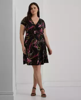 Платье миди с принтом Lauren Ralph Lauren Woman, мультиколор
