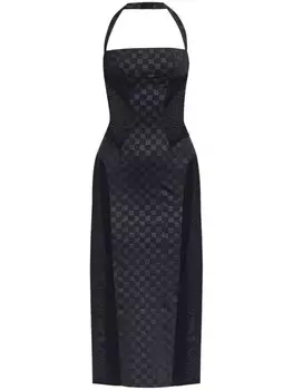 Платье миди с принтом логотипа MISBHV, черный