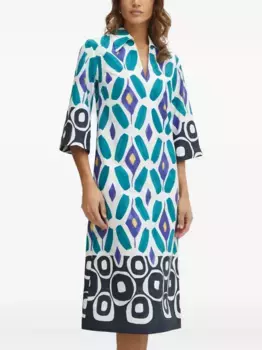 Платье миди с принтом LUISA SPAGNOLI, синий