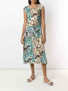 Платье миди с принтом Lygia & Nanny, синий