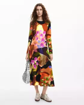 Платье миди с принтом M Christian Lacroix Desigual, мультиколор