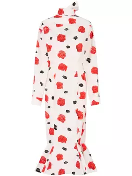 Платье миди с принтом Marni, белый