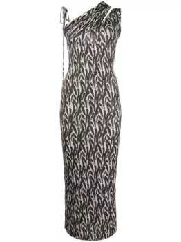 Платье миди с принтом Nanushka, нейтральный