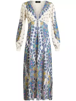 Платье миди с принтом пейсли ETRO, белый