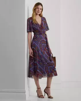 Платье миди с принтом пейсли Lauren Ralph Lauren, цвет Multicolor