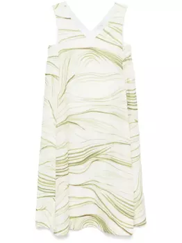 Платье миди с принтом Peserico, зеленый