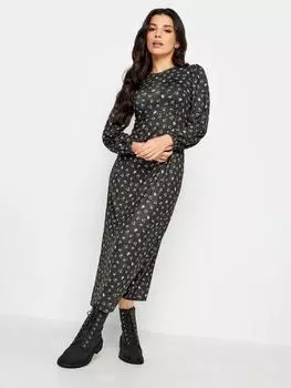 Платье миди с принтом Petite Ditsy PixieGirl, черный