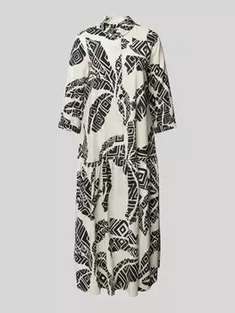 Платье миди с принтом по всей поверхности Milano Italy, черный