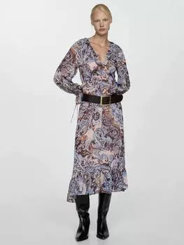 Платье миди с принтом ramona paisley Mango, разноцветный