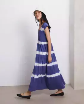 Платье миди с принтом тай-дай Easy Wear, темно-синий