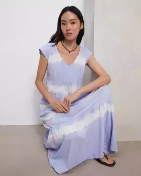 Платье миди с принтом тай-дай Easy Wear, голубой