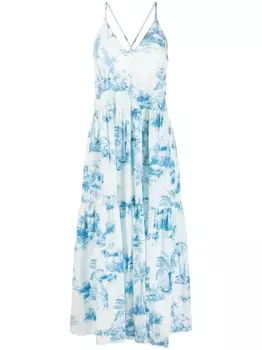 Платье миди с принтом Toile de Jouy RED Valentino, белый