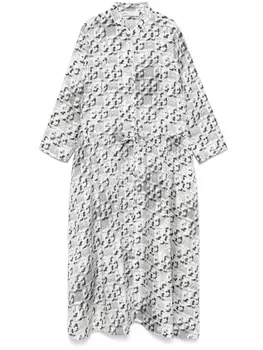 Платье миди с принтом Tory Burch, белый