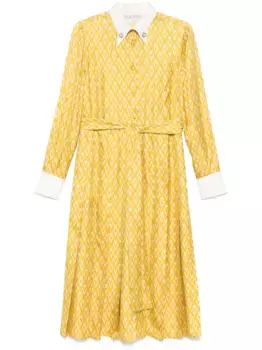 Платье миди с принтом Toute La V VALENTINO GARAVANI, желтый