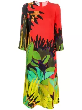 Платье миди с принтом VALENTINO GARAVANI, красный