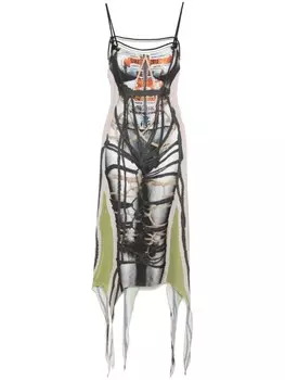 Платье миди с принтом Y/Project, серый