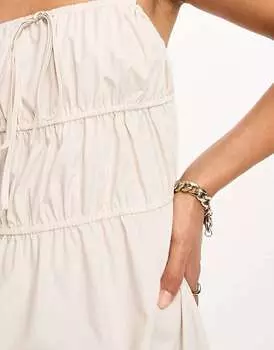 Платье миди с присборенной завязкой спереди Lola May