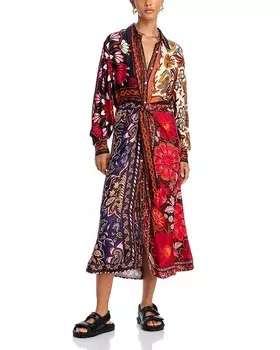 Платье миди с пуговицами и принтом FARM Rio Miranda, мультиколор