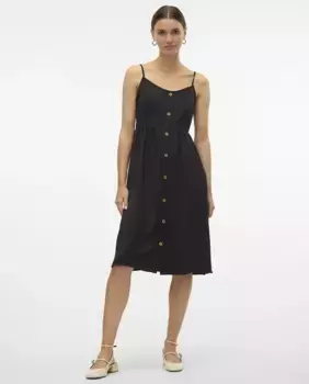 Платье миди с пуговицами Vero Moda, черный