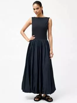 Платье миди с пузырчатым подолом от фиби French Connection, черный