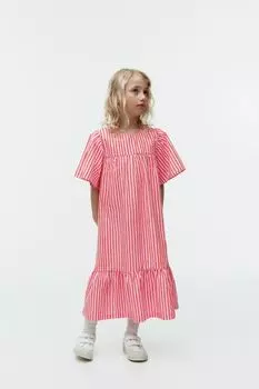 Платье миди с пышными рукавами Arket, розовый