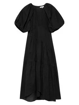 Платье миди с пышными рукавами и сборками Frame
