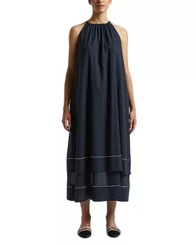 Платье миди с ярусами Peserico, синий