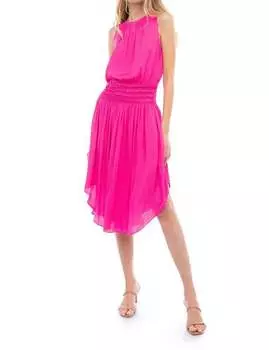 Платье миди с расклешенным лифом, ярко-розового цвета naked zebra