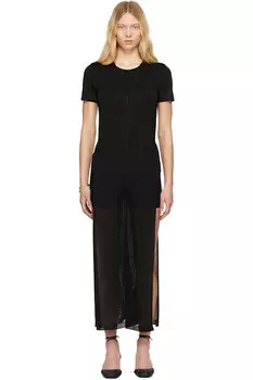 Платье миди с разрезом на колонне Lemaire, черный