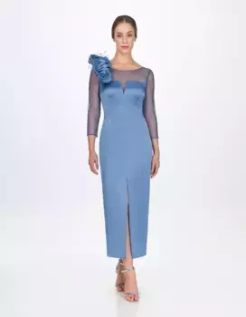 Платье миди с разрезом на юбке Sonia Pea, индиго