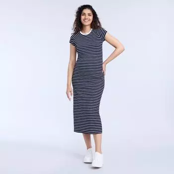 Платье миди с ребристым реглан для беременных Motherhood, цвет nay stripe