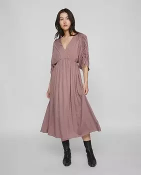 Платье миди с регулируемыми рукавами 3/4 Vila, сиреневый