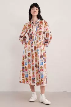 Платье миди с рукавами 3/4 True letter Seasalt Cornwall, мультиколор