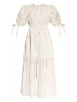 Платье миди с рукавами-фонариками Ulla Johnson, нейтральный